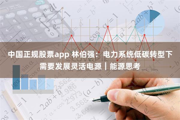 中国正规股票app 林伯强：电力系统低碳转型下需要发展灵活电源︱能源思考