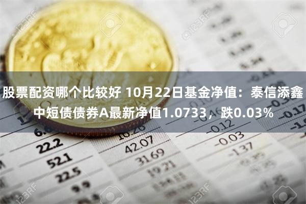 股票配资哪个比较好 10月22日基金净值：泰信添鑫中短债债券A最新净值1.0733，跌0.03%