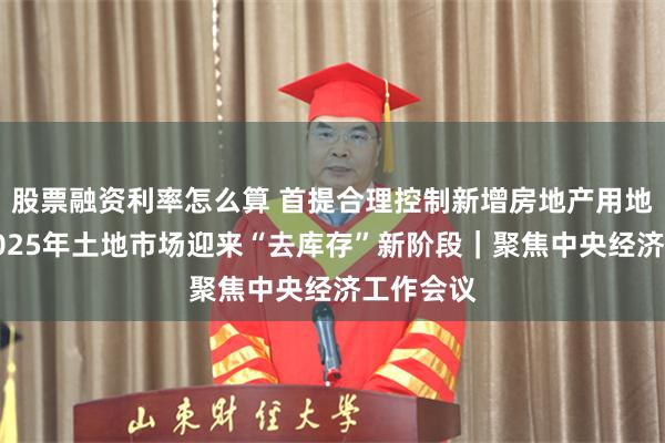 股票融资利率怎么算 首提合理控制新增房地产用地供应，2025年土地市场迎来“去库存”新阶段｜聚焦中央经济工作会议