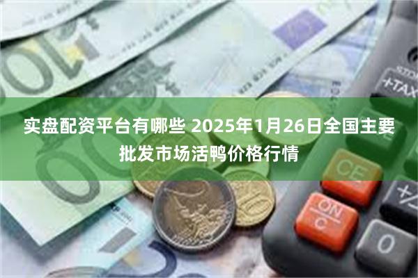 实盘配资平台有哪些 2025年1月26日全国主要批发市场活鸭价格行情